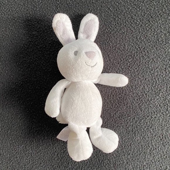 Just One Year By Carters small white bunny plush gray eyes crib baby toy stuffed - Picture 2 of 9